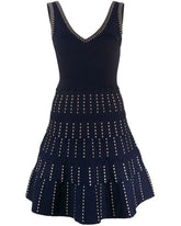 Sandro Jasmine navy knitted dress